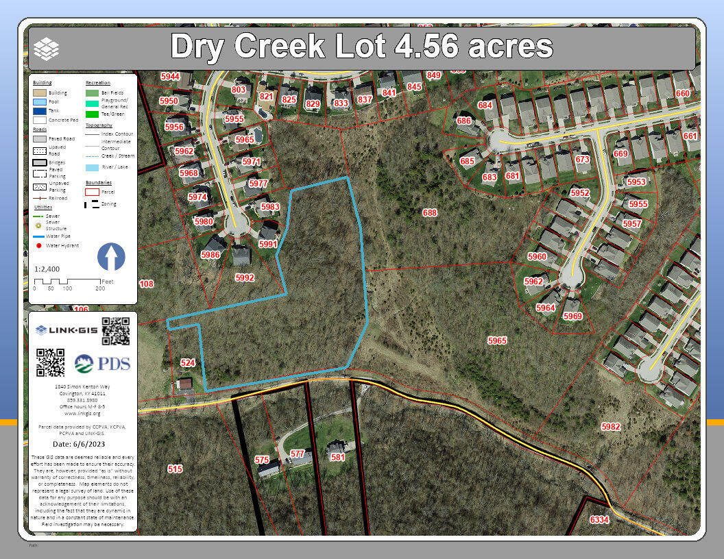 Property Photo:  0 Dry Creek Road, 4.56 Acres  KY 41076 