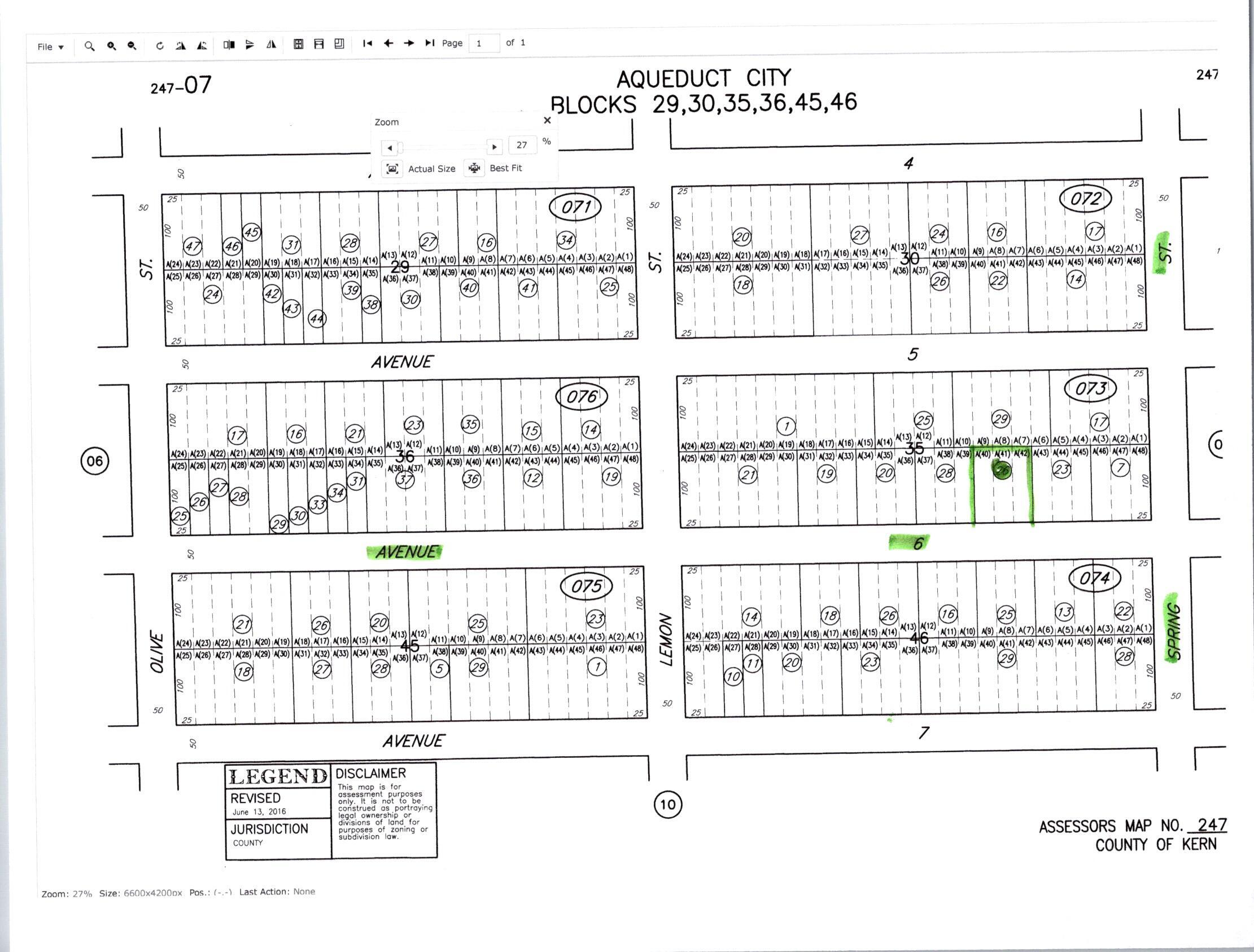 Property Photo:  Avenue 6 / Spring St  CA 93501 