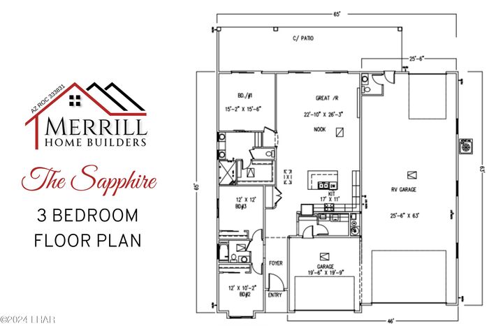 Property Photo: 3 Bedroom Sapphire On-Your-Lot Plan AZ 86404