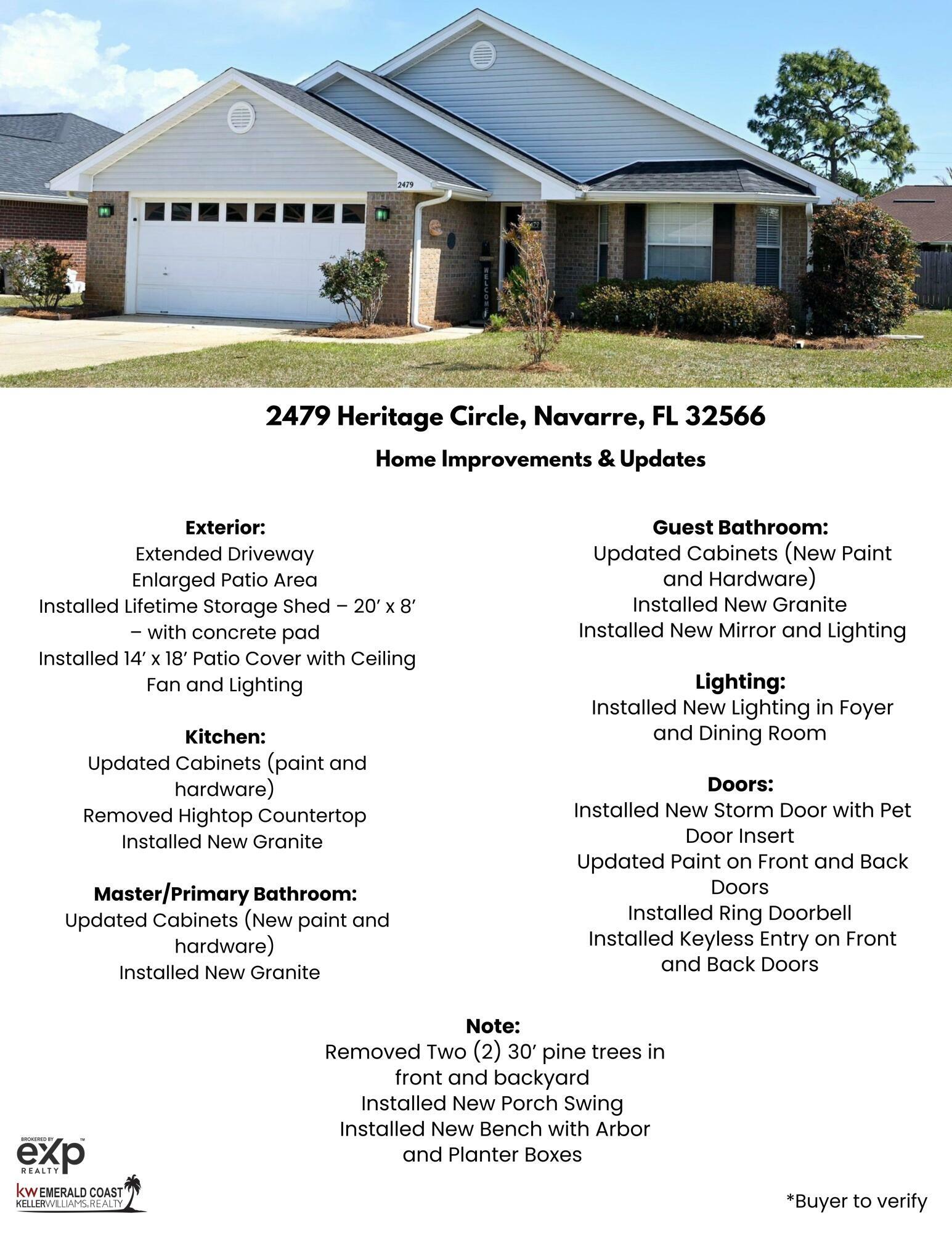Property Photo: 2479 Heritage Circle FL 32566