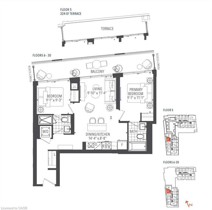 Property Photo: 8 Hughson Street N 2207 B ON L8R 3L5