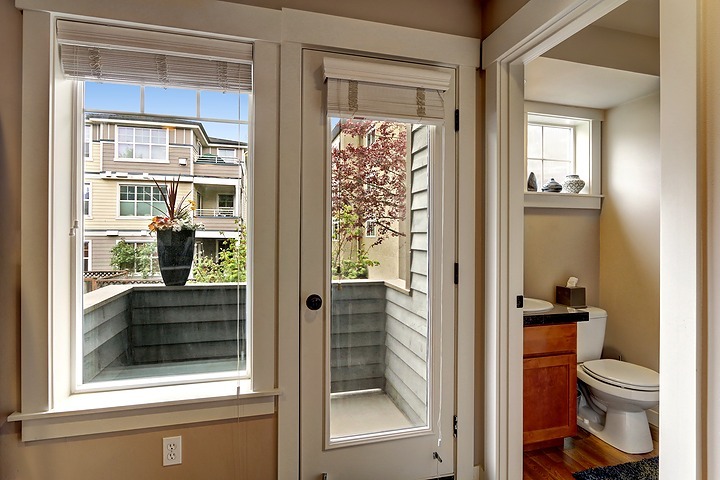 Property Photo: Deck/balcony + powder room 10546 Midvale Ave N C  WA 98133 