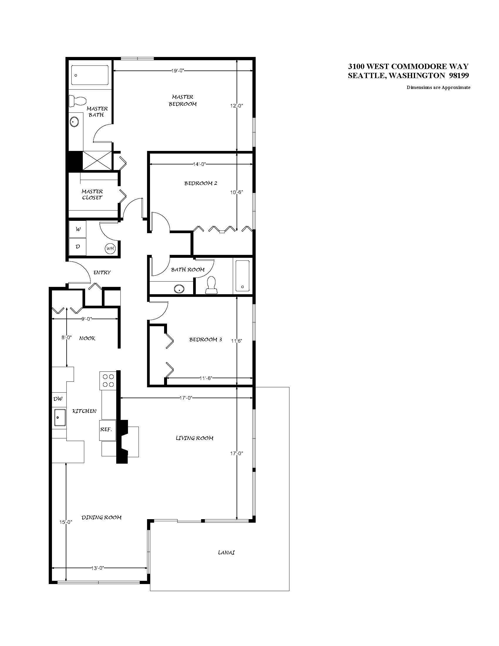 Property Photo: Floorplan 3100 W Commodore Way 401  WA 98199 